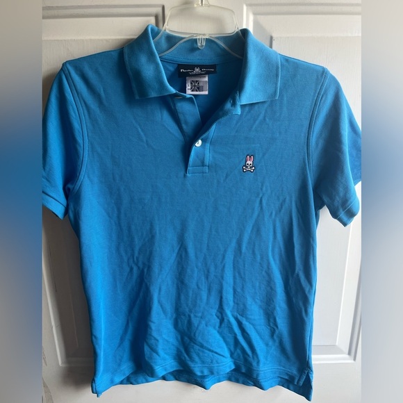 Psycho Bunny Womens Blue Classic Logo 2-Button Cotton Polo Size Large - Picture 1 of 8